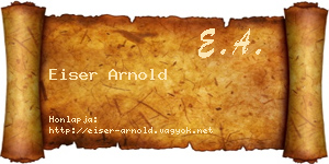 Eiser Arnold névjegykártya